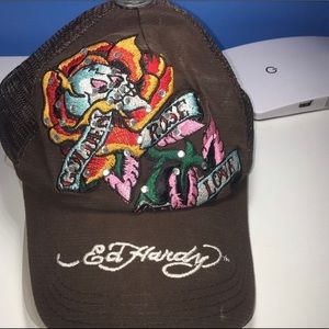 Ed hardy vintage Embroidered trucker hat